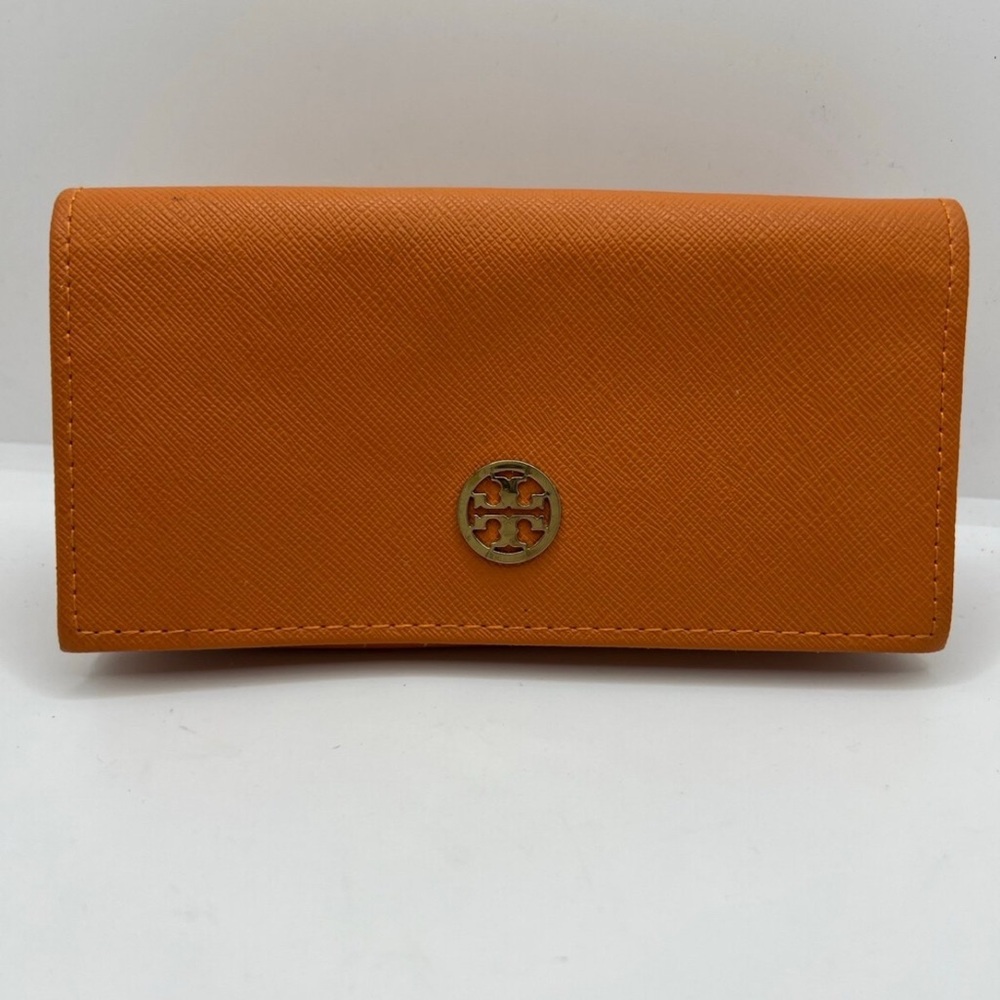 Tory Burch Eyeglasses Case Gold Logo Burnt Orange Fashion Luxury